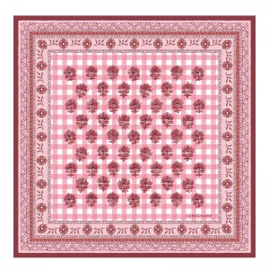 Lenços Longchamp The Bucolic Escapade Silk scarf 50 Feminino Blush | LC-AZGQ0361