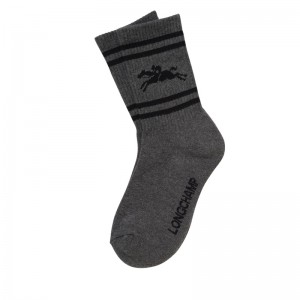 Meias Longchamp Socks Feminino Anthracite | LC-ZABL3950