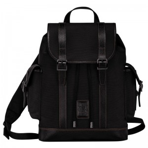 Mochilas Longchamp Boxford Backpack Masculino Pretas | LC-ZTLX8461