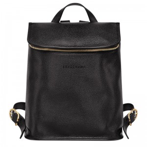 Mochilas Longchamp Le Foulonné Backpack Feminino Pretas | LC-RNZZ2104