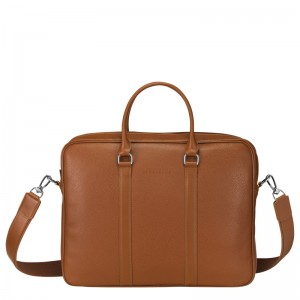 Pasta Longchamp Le Foulonné S Briefcase Masculino Caramel | LC-DEAL6659