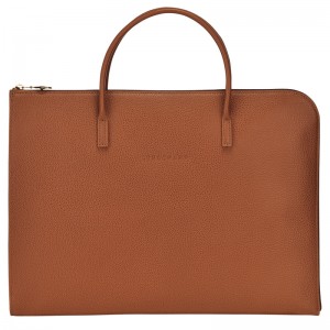Pasta Longchamp Le Foulonné S Briefcase Masculino Caramel | LC-PWTE2871