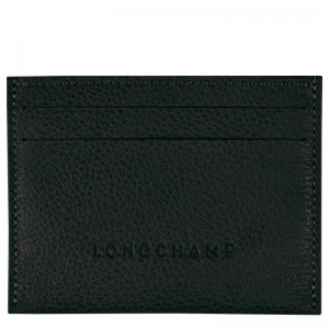 Porta Cartão Longchamp Le Foulonné Card holder Feminino Pretas | LC-RIAW7160