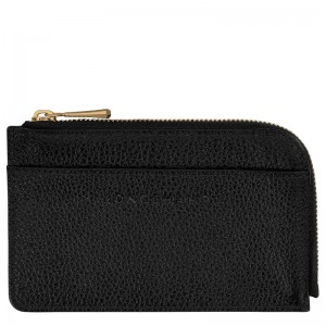 Porta Cartão Longchamp Le Foulonné Card holder Feminino Pretas | LC-GIOC3478