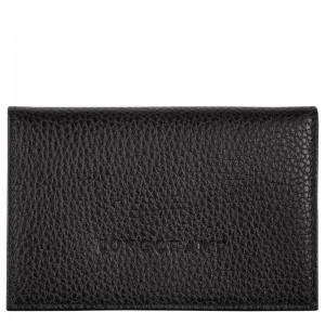 Porta Cartão Longchamp Le Foulonné Card holder Feminino Pretas | LC-JLXM8268