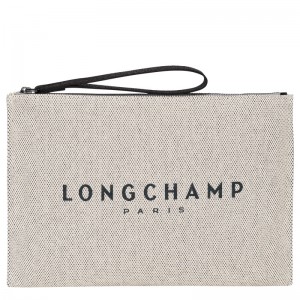 Pouches Longchamp Essential Pouch Masculino Ecru | LC-ROZX7677