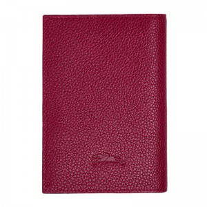Pouches Longchamp Le Foulonné Passport cover Feminino Beetroot | LC-LXPQ1857