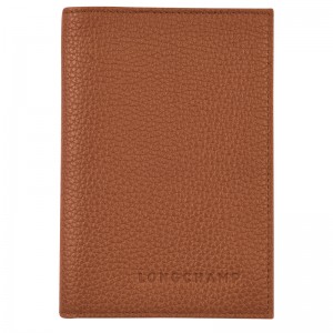 Pouches Longchamp Le Foulonné Passport cover Masculino Caramel | LC-IKNE5322