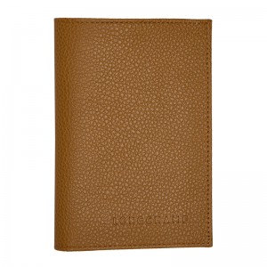 Pouches Longchamp Le Foulonné Passport cover Masculino Walnut | LC-IFAR1837