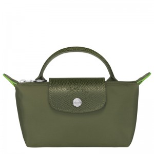 Pouches Longchamp Le Pliage Green Pouch with handle Feminino Forest | LC-ZZPP2545