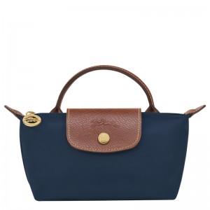 Pouches Longchamp Le Pliage Original Pouch with handle Feminino Azul Marinho | LC-MJPN9504
