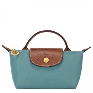 Pouches Longchamp Le Pliage Original Pouch with handle Feminino Eucalyptus | LC-PVDO2317