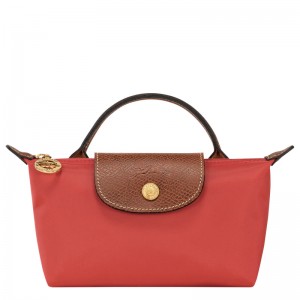 Pouches Longchamp Le Pliage Original Pouch with handle Feminino Tomato | LC-OSWS8390