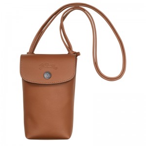 Pouches Longchamp Le Pliage Xtra Phone case with leather lace Masculino Cognac | LC-IRUX5410