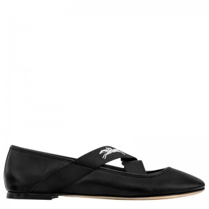 Sapatos de Ballet Longchamp Energy Ballerinas Feminino Pretas | LC-MNUO6402