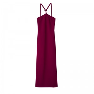 Vestido Longchamp Long dress Feminino Beetroot | LC-COLX6366