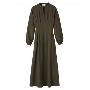 Vestido Longchamp Long dress Feminino Caqui | LC-BVYU4242