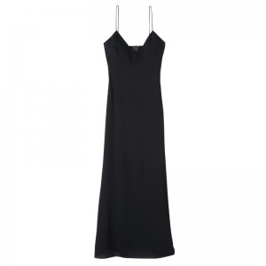 Vestido Longchamp Long dress Feminino Pretas | LC-TQFY3862