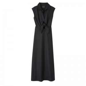 Vestido Longchamp Long dress Feminino Pretas | LC-MUTF0439