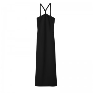 Vestido Longchamp Long dress Feminino Pretas | LC-JNKI1154
