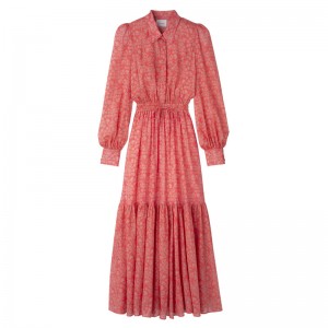 Vestido Longchamp Long dress Feminino Tomato | LC-ACHK6222