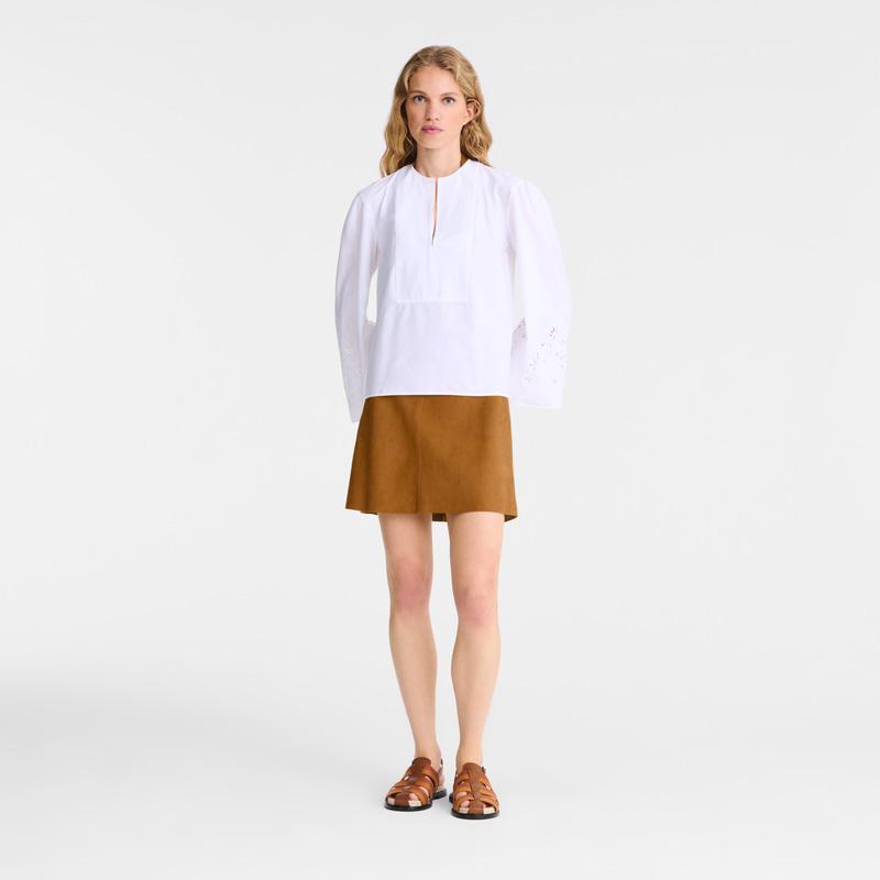 Blusa Longchamp Blouse Feminino Branco | LC-QFLK6827