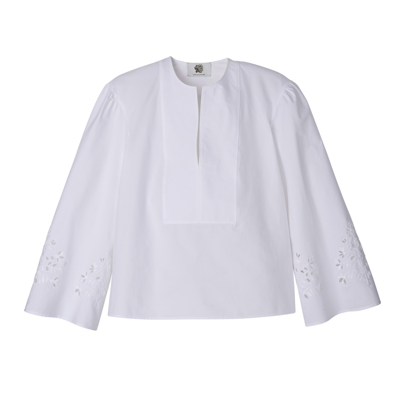 Blusa Longchamp Blouse Feminino Branco | LC-QFLK6827