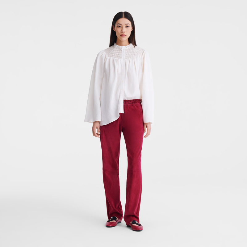 Blusa Longchamp Blouse Feminino Ecru | LC-NPLL4534