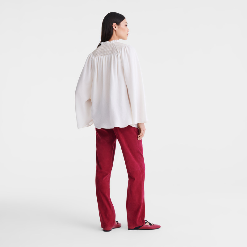 Blusa Longchamp Blouse Feminino Ecru | LC-NPLL4534
