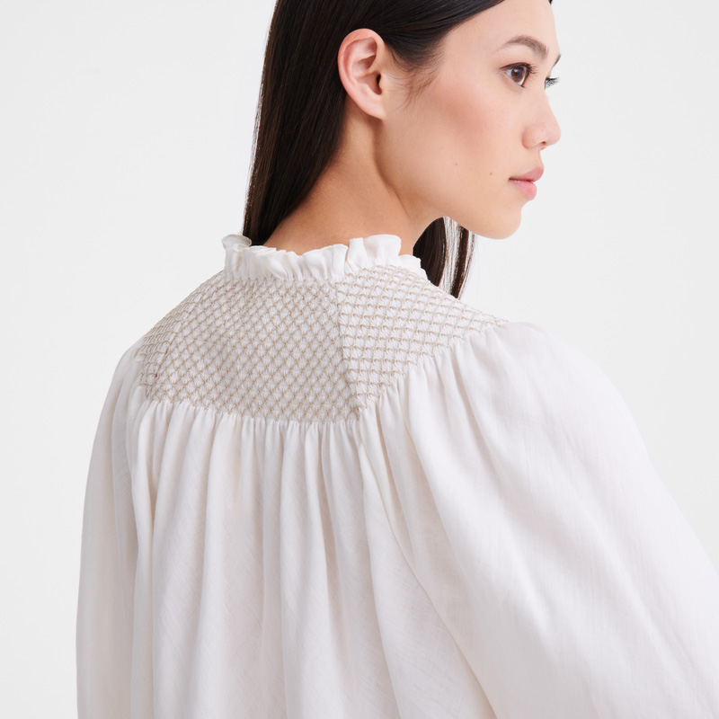 Blusa Longchamp Blouse Feminino Ecru | LC-NPLL4534