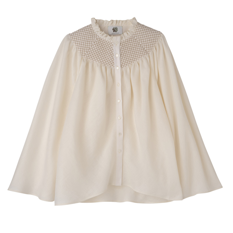 Blusa Longchamp Blouse Feminino Ecru | LC-NPLL4534