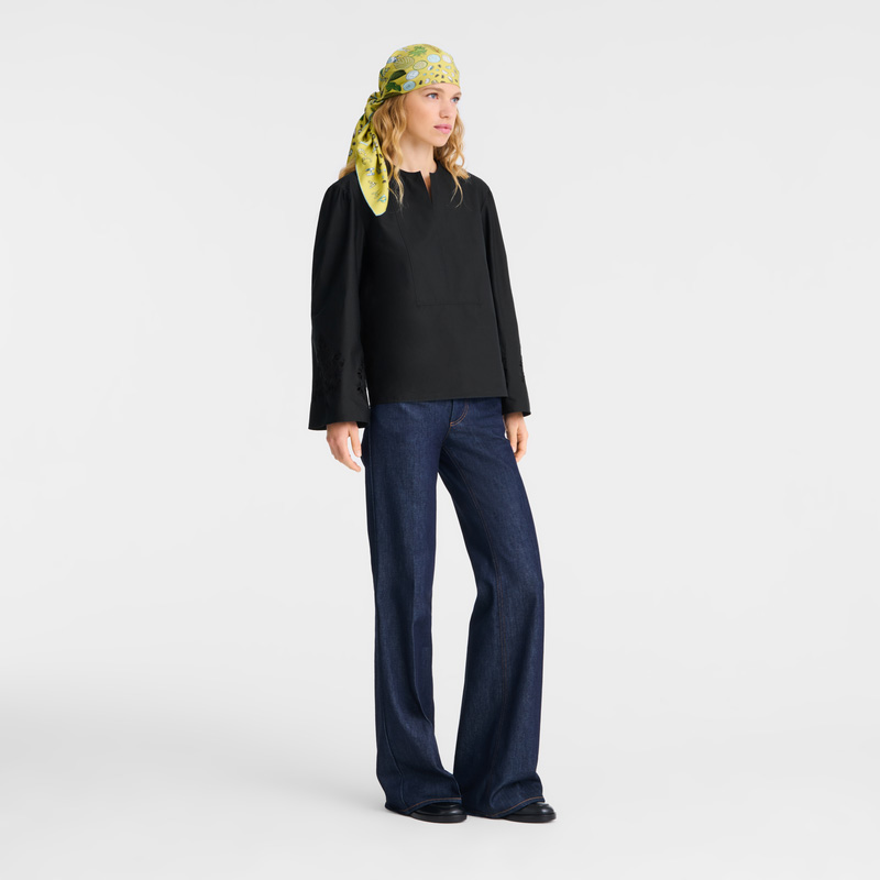 Blusa Longchamp Blouse Feminino Pretas | LC-CMBE4327