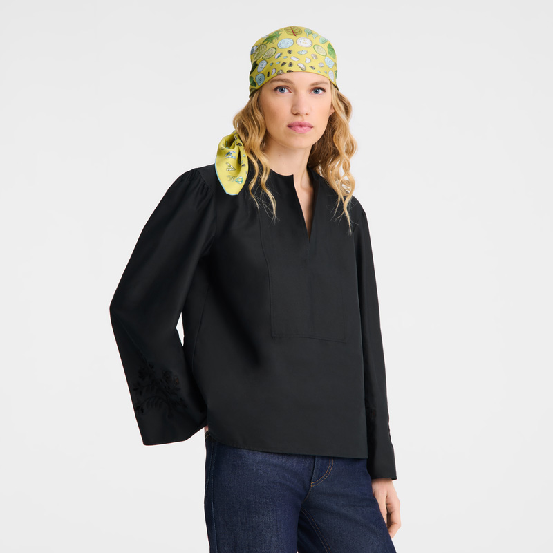 Blusa Longchamp Blouse Feminino Pretas | LC-CMBE4327