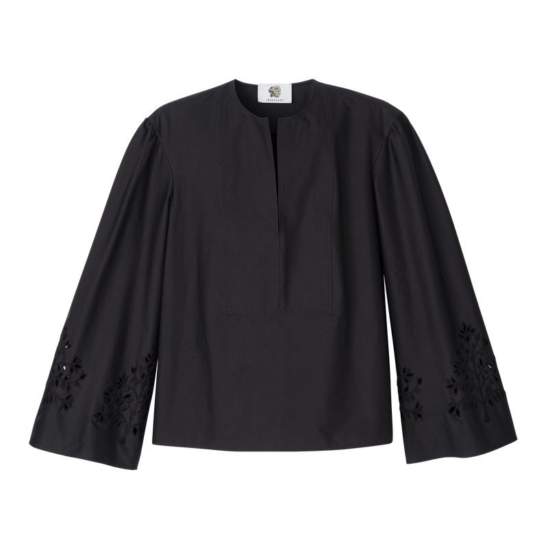 Blusa Longchamp Blouse Feminino Pretas | LC-CMBE4327