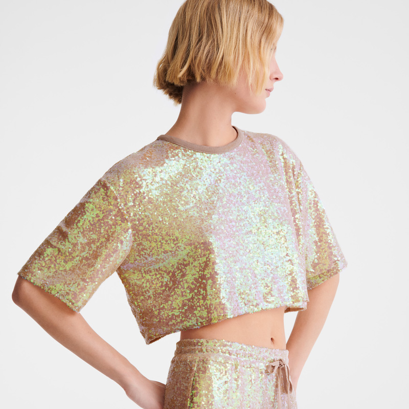 Blusa Longchamp Crop top Feminino Ballerina | LC-QFHU7784