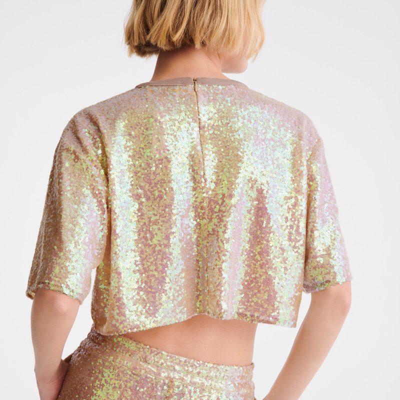 Blusa Longchamp Crop top Feminino Ballerina | LC-QFHU7784