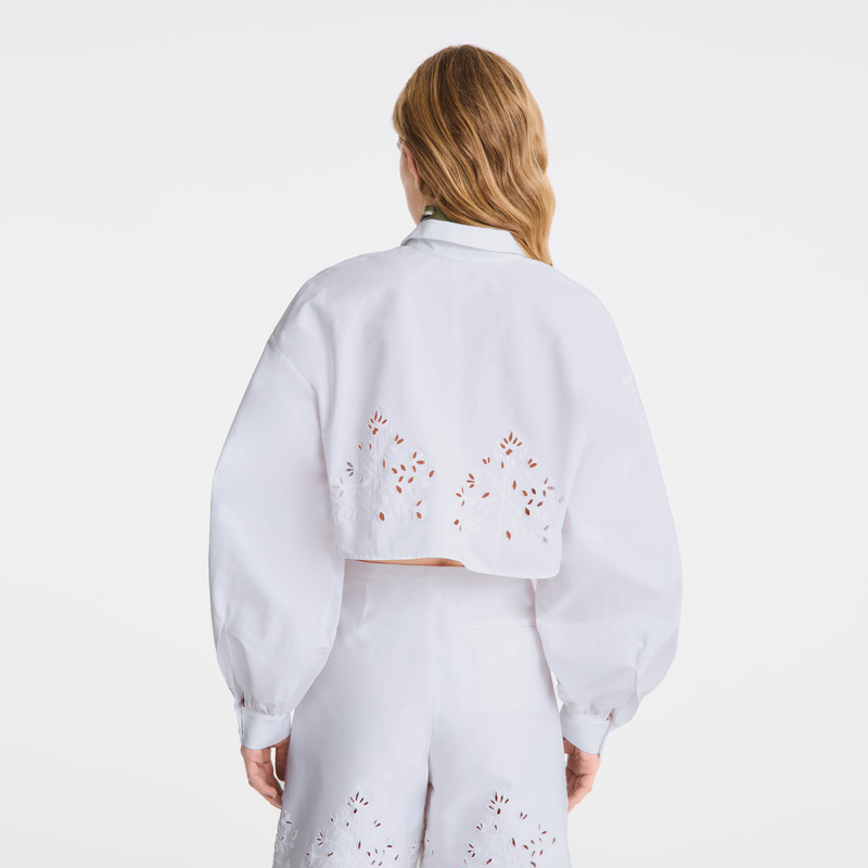 Blusa Longchamp Shirt Feminino Branco | LC-EWCE1649