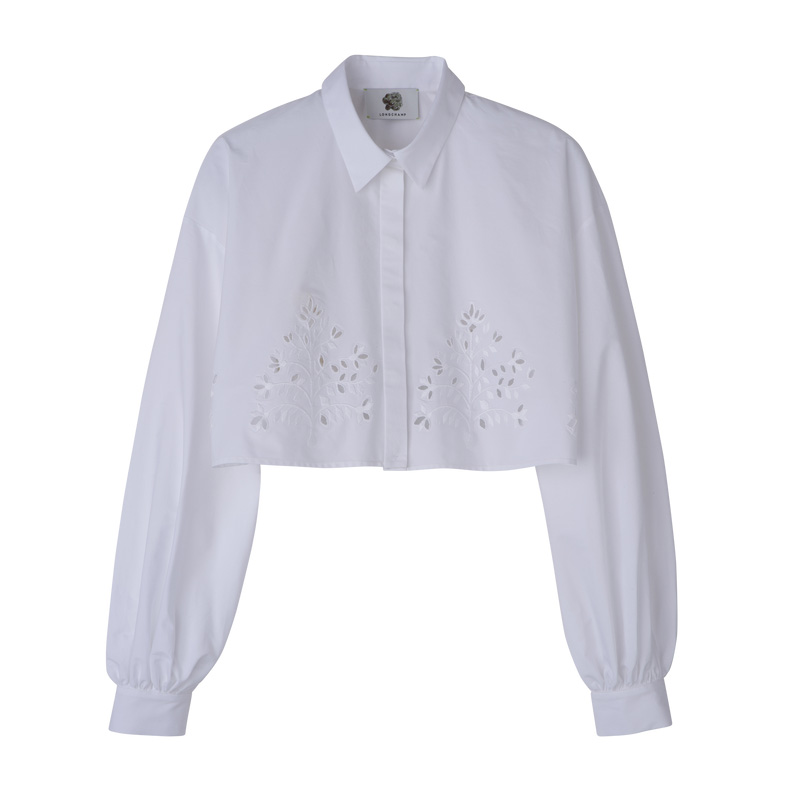 Blusa Longchamp Shirt Feminino Branco | LC-EWCE1649