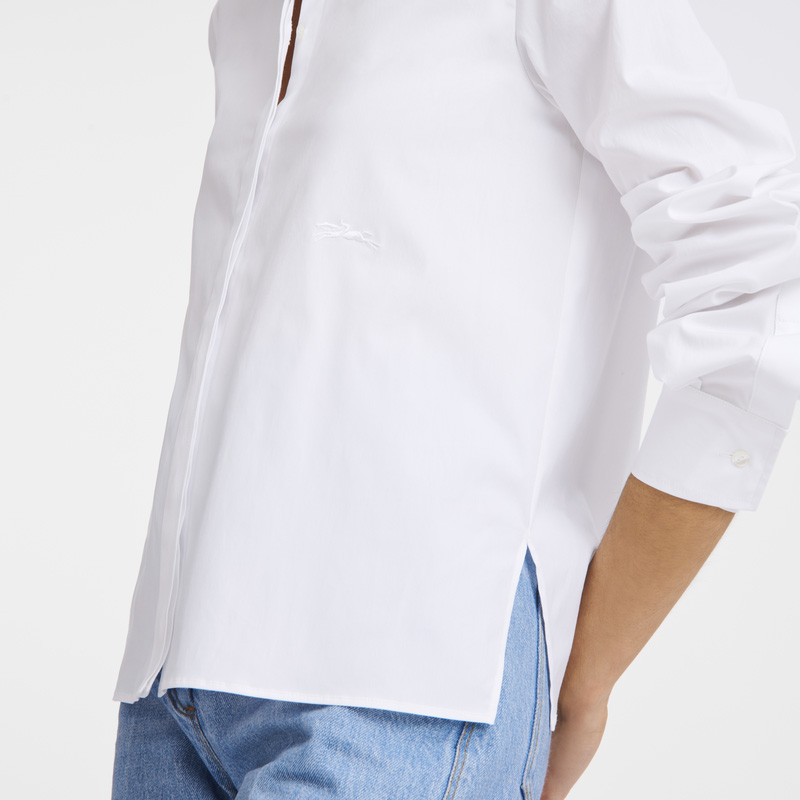 Blusa Longchamp Shirt Feminino Branco | LC-AKTQ7932