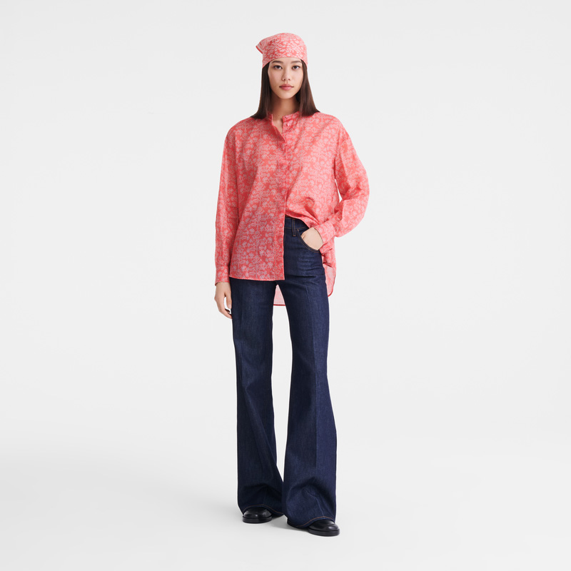 Blusa Longchamp Shirt Feminino Tomato | LC-QWZN2869