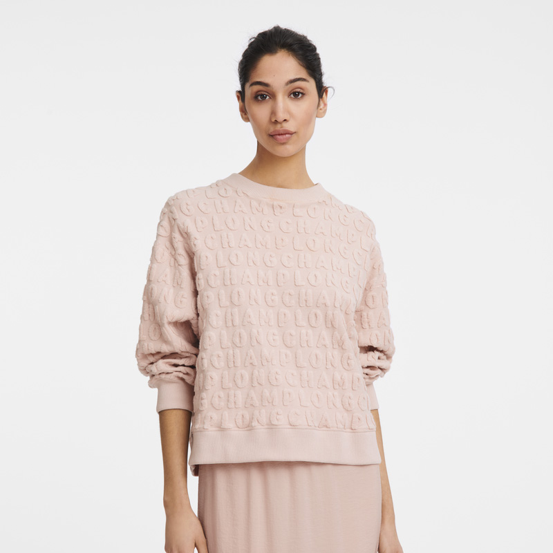 Blusa Longchamp Sweatshirt Feminino Nude | LC-RPWG9296