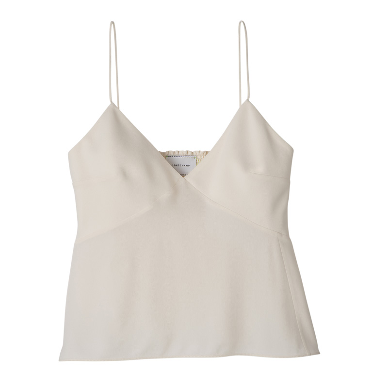 Blusa Longchamp Thin strap top Feminino Ecru | LC-NNDK6869