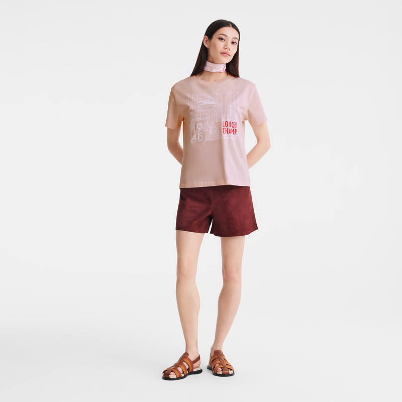 Blusa Longchamp T-shirt Feminino Ballerina | LC-OCAB6589