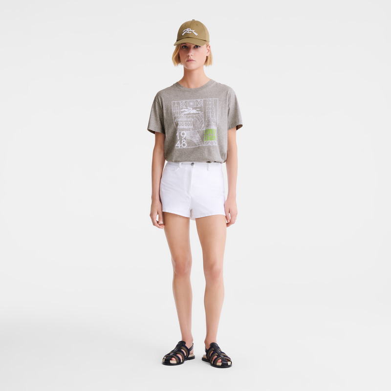 Blusa Longchamp T-shirt Feminino Cinzentas | LC-FRPF4291