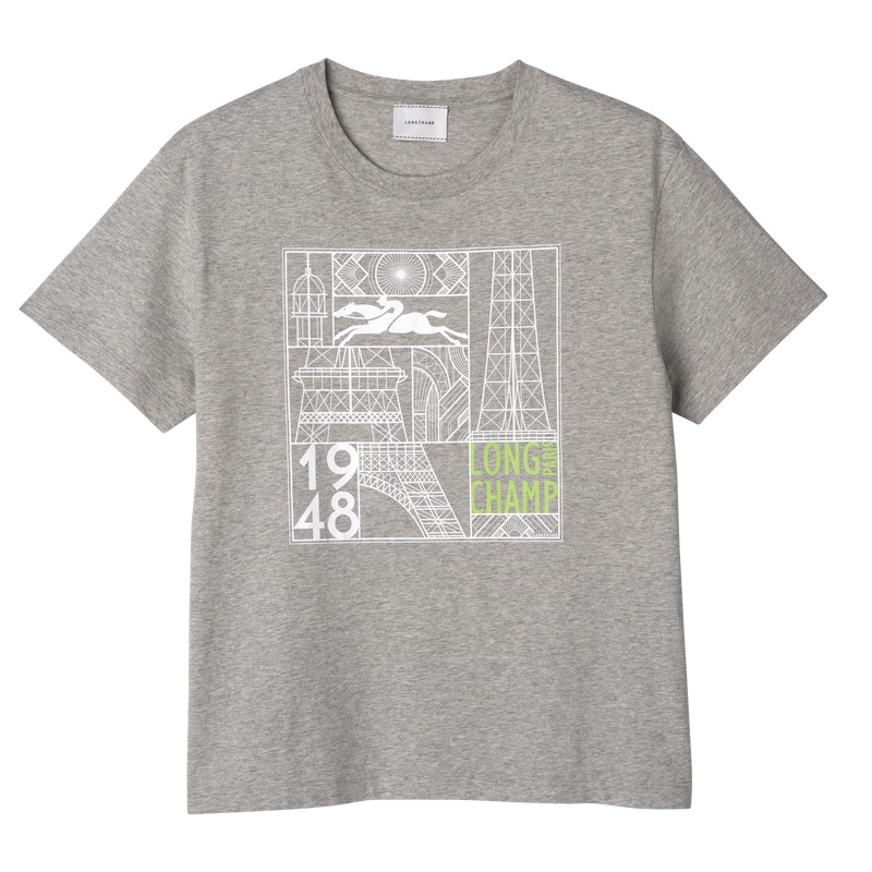 Blusa Longchamp T-shirt Feminino Cinzentas | LC-FRPF4291