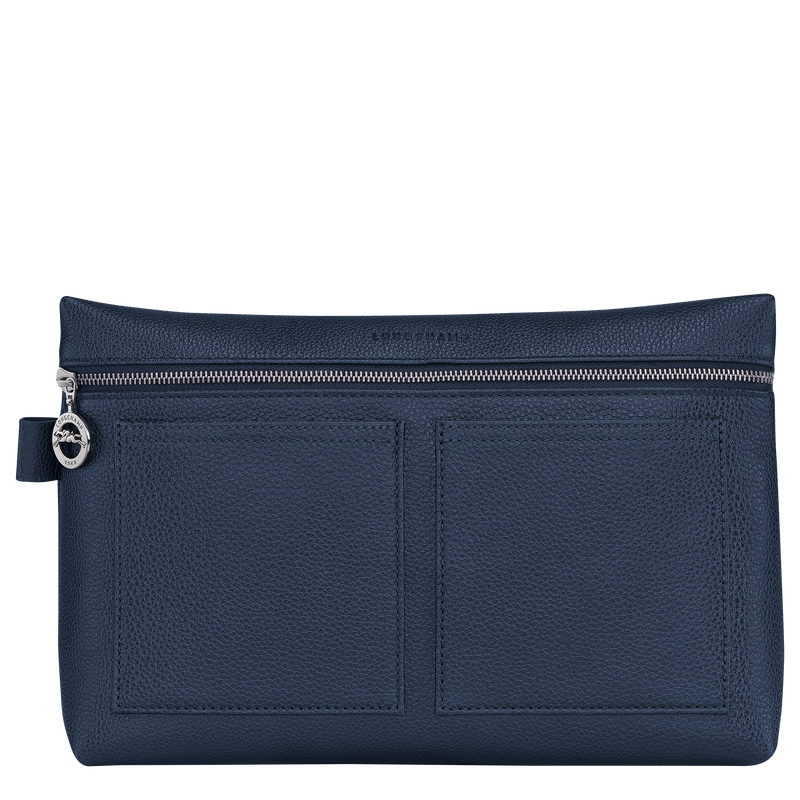 Bolsa Higiene Longchamp Le Foulonné Toiletry case Feminino Azul Marinho | LC-DJQE0059