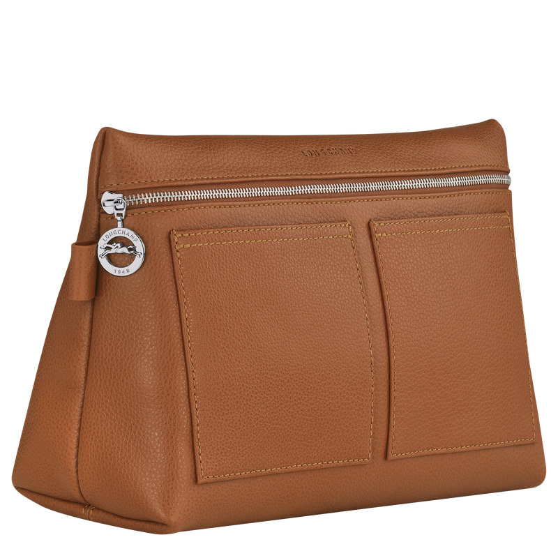 Bolsa Higiene Longchamp Le Foulonné Toiletry case Feminino Caramel | LC-NZAA7295