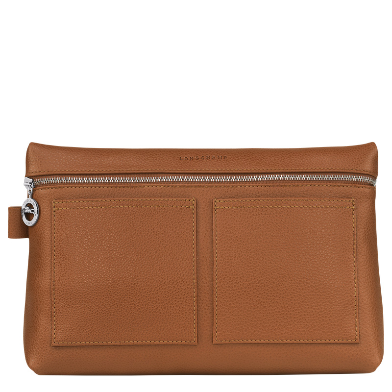 Bolsa Higiene Longchamp Le Foulonné Toiletry case Masculino Caramel | LC-DKFT4408