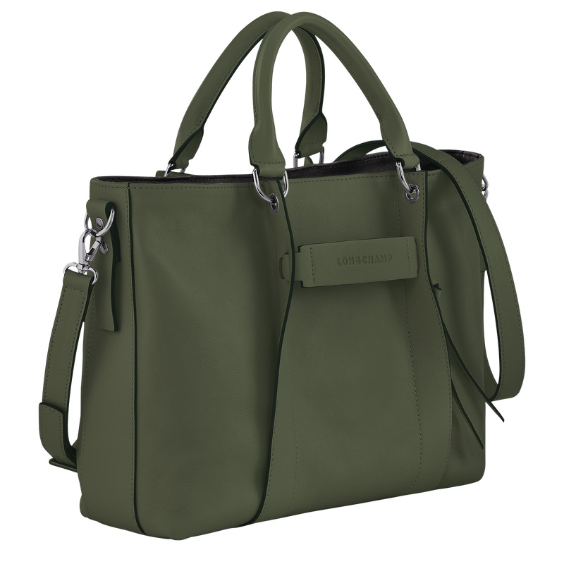 Bolsa de Mão Longchamp 3D L Handbag Feminino Caqui | LC-VLCW1385