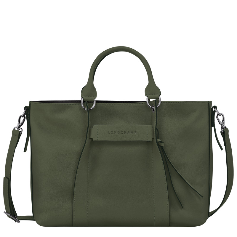 Bolsa de Mão Longchamp 3D L Handbag Feminino Caqui | LC-VLCW1385
